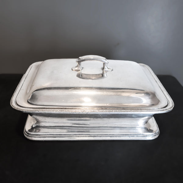Antique Hotel Silver Soldered Covered Serving Dish Gorham IS DW Haber