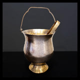 Vintage Brass Ice Bucket With Ice Tongs And Drain
