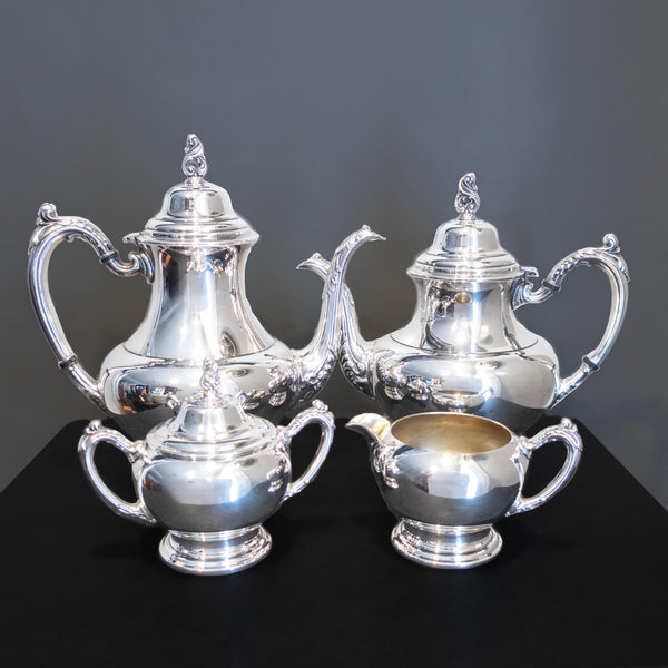 Vintage Silver Plate Tea Set Coffee Service Tray Seacrest Oneida