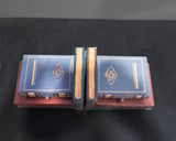 Vintage Antique Style Book Stack Book Ends With Hidden Storage