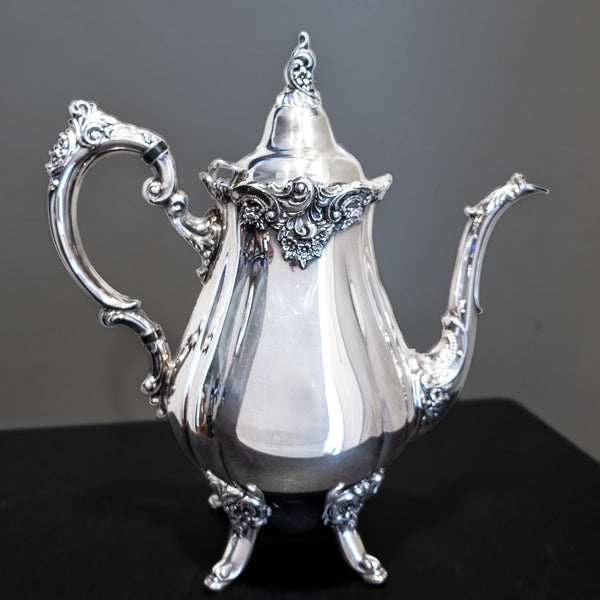 Vintage Silver Plate Coffee Pot Tea Pot Baroque By Wallace