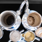 Vintage Silver Plate Tea Set Coffee Service Tray Seacrest Oneida