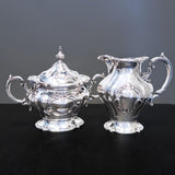 Vintage Silver Plate Sugar And Creamer Set Chantilly Gorham YC1303 YC1304