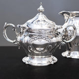 Vintage Silver Plate Sugar And Creamer Set Chantilly Gorham YC1303 YC1304