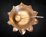 Vintage Brass Punch Bowl Set With 10 Cups and Ladle Gold