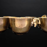 Vintage Brass Punch Bowl Set With 10 Cups and Ladle Gold