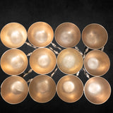 Large Brass Punch Bowl Set With 12 Cups and Ladle Gold