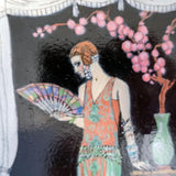 Oil Painting Woman In Art Deco Dress In Gilded Frame