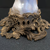 Bronze and Porcelain Parrot Candle Holder 15" Tall