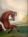Framed Oil Painting Horse And Gentleman Rider, Antique Style Equestrian Art