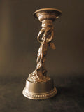 French Bronze Cherub Sculpture 14.5" Tall Angel Putti Figurine Candle Holder