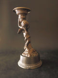French Bronze Cherub Sculpture 14.5" Tall Angel Putti Figurine Candle Holder