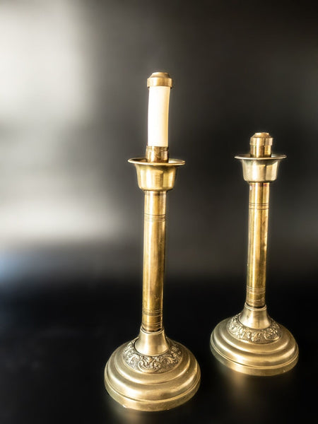 Antique Brass Altar Candle Holders Spring Loaded Church Candles –  InventifDesigns