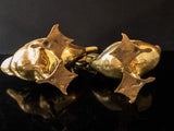Vintage Large Brass Pair Honking Goose Geese Sculptures Doorstops