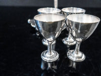 Antique Silver Plate Egg Cup Caddy 4 Egg Cups