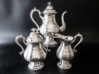 Antique Silver Plate German Silver Tea Set Flower Finial