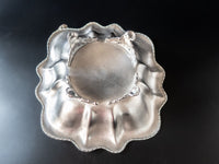 Antique Silver Plate Nut Dish With Figural Walnut Rockford Silverplate Co