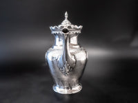 Antique Silver Plate Teapot Portrait Medallion Greek Revival Aesthetic Reed And 