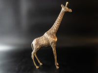 Tall Brass Giraffe Statue Sculpture 17" Figure