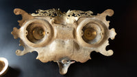 Antique Bronze Double Inkwell Figural Face Louis XV Style