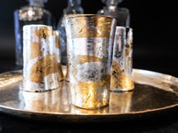 Gold Silver Leaf Gilded Multicolor Shot Glasses Set Of Six