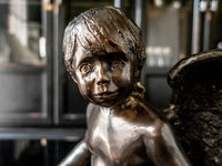 Bronze Winged Cherub Statue Sculpture L' Allouette