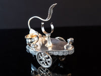 Victorian Silver Plate Egg Cup Condiment Breakfast Caddy Figural Woman MastHead