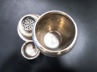 Vintage Brass Silver Cocktail Shaker And 5 Mini Goblets Aperitif Cordial  Barwar