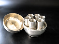 Vintage Pewter Apple Shot Glass Set