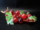 Vintage Lucite Resin Grapes Cluster On Driftwood