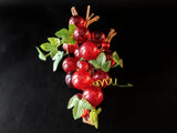 Vintage Lucite Resin Grapes Cluster On Driftwood