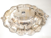 Vintage Silver Brass Centerpiece Bowl 22" Ornate Oval Art Deco Art Nouveau