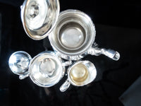 Vintage Silver Plate Tea Set Coffee Service Du Barry Floral Wilcox IS