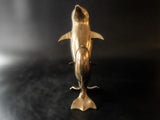 Vintage Brass Dolphin Statue Mother And Baby