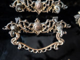 French Style Brass  Dresser Drawer Handles Pulls And Parts And Keyhole Cover