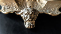 Antique Bronze Double Inkwell Figural Face Louis XV Style