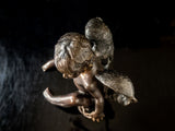 Bronze Winged Cherub Statue Sculpture L' Allouette