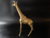 Tall Brass Giraffe Statue Sculpture 17" Figure