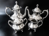 Vintage Silver Plate Coffee Tea Service Set Lancaster Rose by Poole