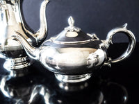 Vintage Silver Plate Tea Set Melon Finial Coffee Service William Adams Towle