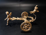 Antique Gold Spelter Cherub Dish Holder Clock Topper