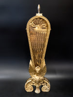 Vintage Brass Fireplace Screen Fan Gargoyle Griffin