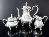 Vintage Silver Plate Tea Set Coffee Service Du Barry Floral Wilcox IS