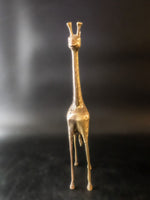 Tall Brass Giraffe Statue Sculpture 17" Figure