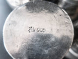 Coin Silver Repoussé Tribal Cups Set Of Four 900 Silver