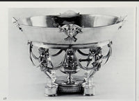 Antique Figural Pirate Face Silver Plate Bowl Greek Revival Large