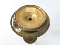 Large Maitland Smith Vintage Brass Candle Holder 12" Tall