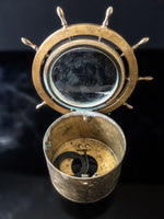 Vintage Solid Brass Nautical Ships Wheel Clock Parts Only