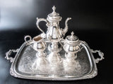 Vintage Silver Plate Tea Set With Tray St. James EG Webster