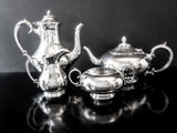 Vintage Silver Plate Tea Set Melon Finial Coffee Service William Adams Towle